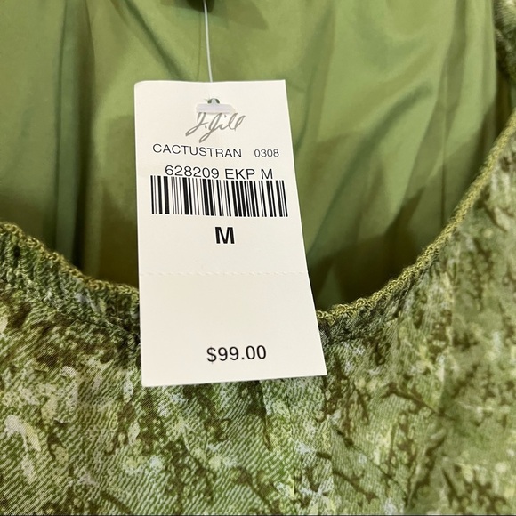 J. Jill 2pc Set Green Floral Sleeveless Blouse & Skirt Rayon Mid Length - Picture 11 of 15